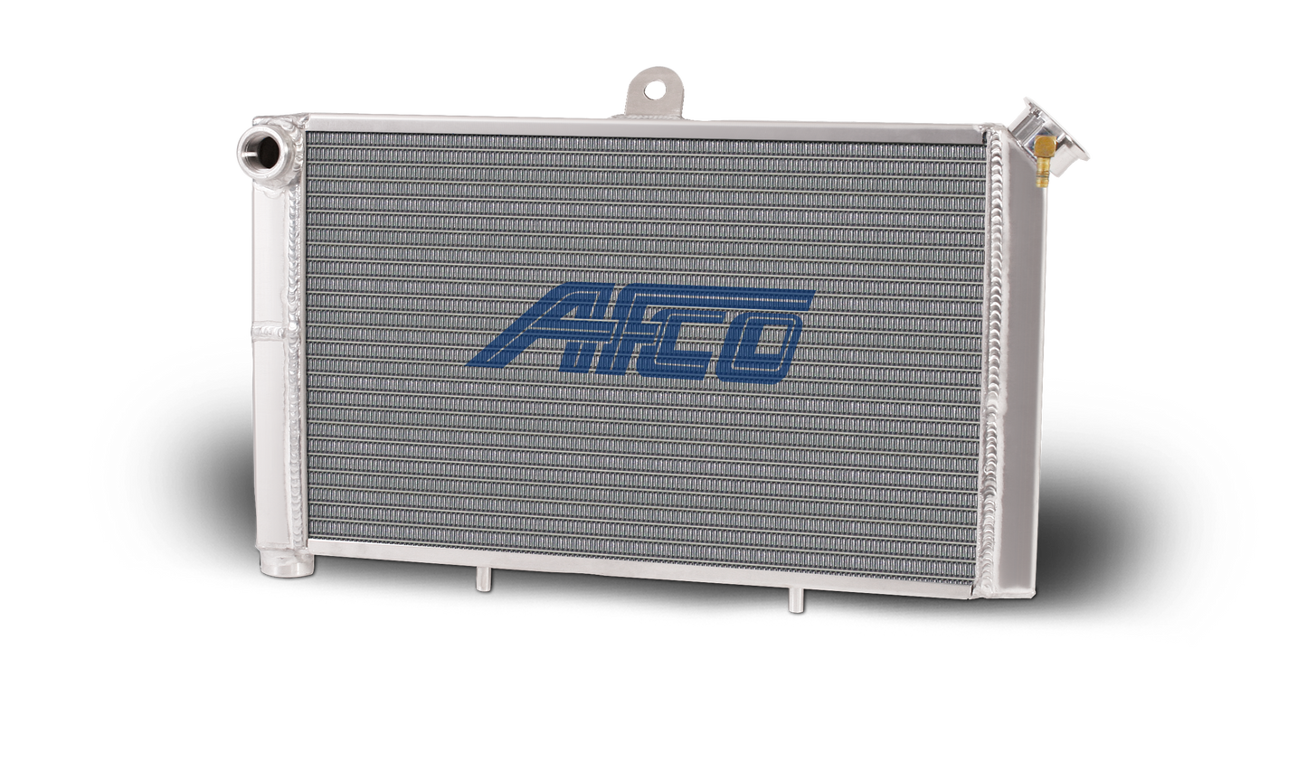 Aluminum Satin Radiator Cage Mount Double Pass 3/4 NPT Female Inlet/Outlet for Mini/Micro Sprint - 21" W x 12" T