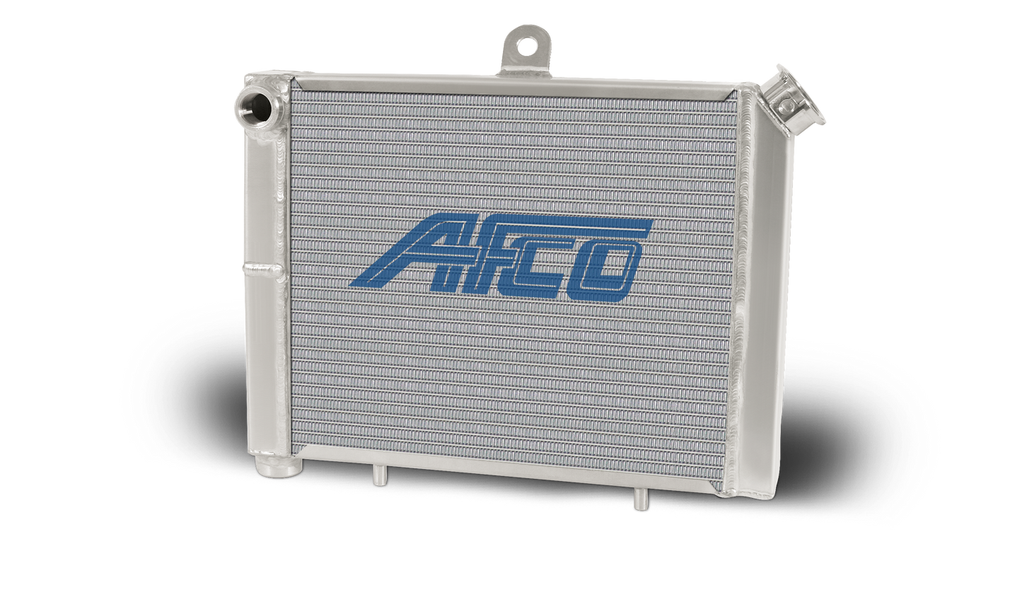 Aluminum Satin Radiator Cage Mount Double Pass 3/4 NPT Female Inlet/Outlet for Mini/Micro Sprint - 17" W x 12 1/8" T